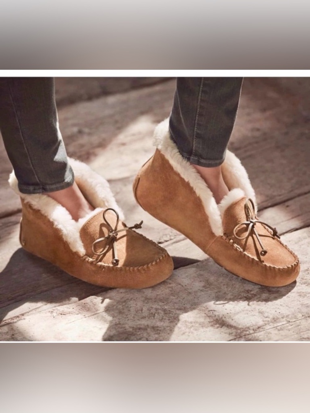 UGG Alena chestnut suede moccasin slippers